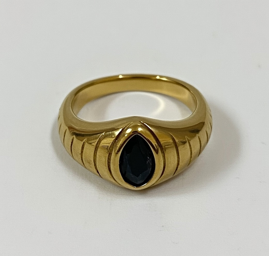 Gold Plated Sapphire Stone Ring