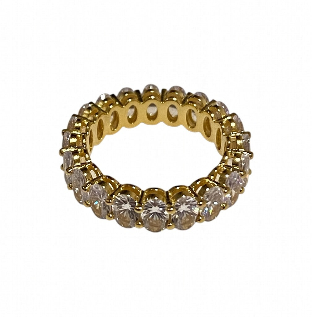 CZ Gold Plated Baguette Ring