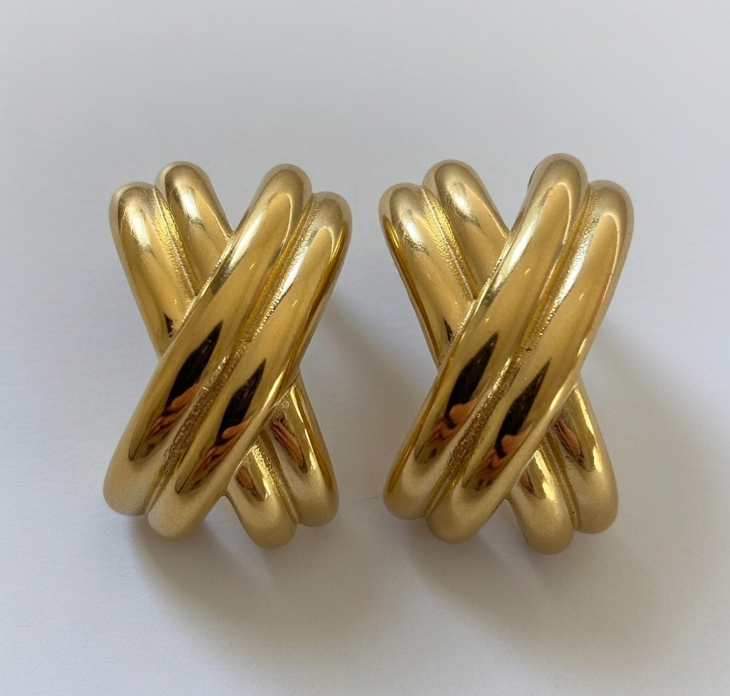 Gold Plated Cross Earrings