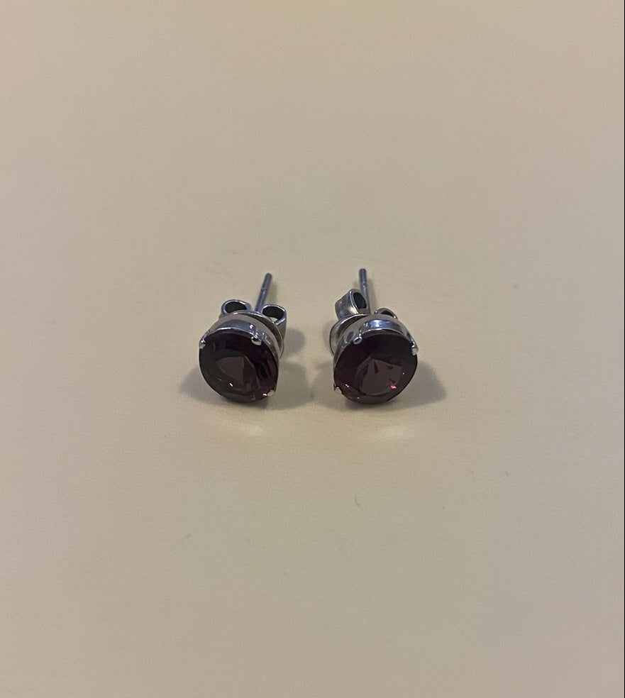 Spinel Gemstone Silver Earring Studs
