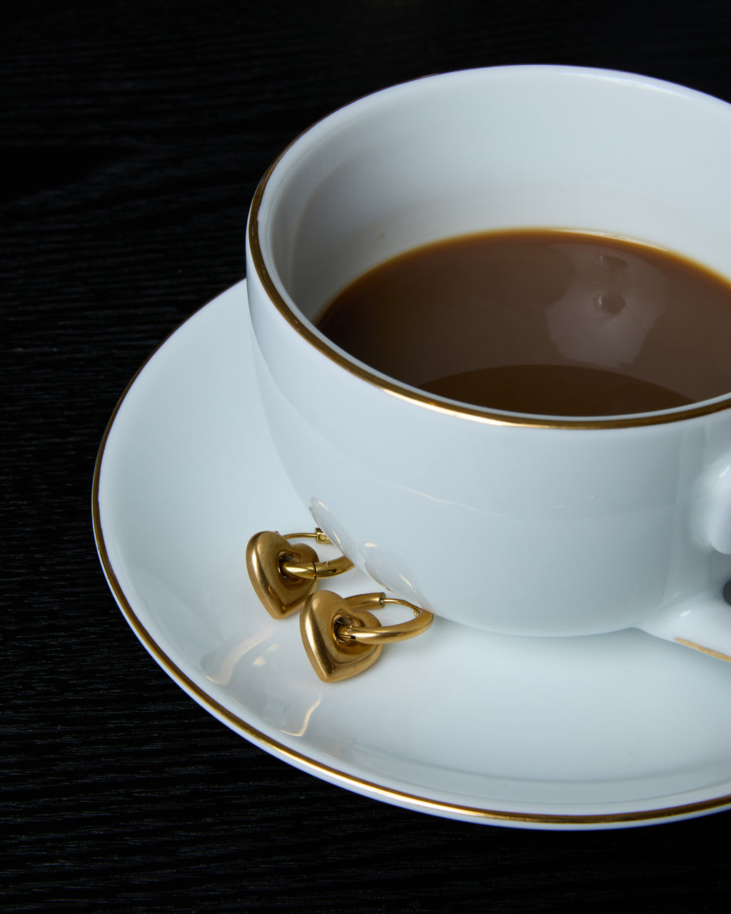 Gold Plated Heart Hoop Design Earrings