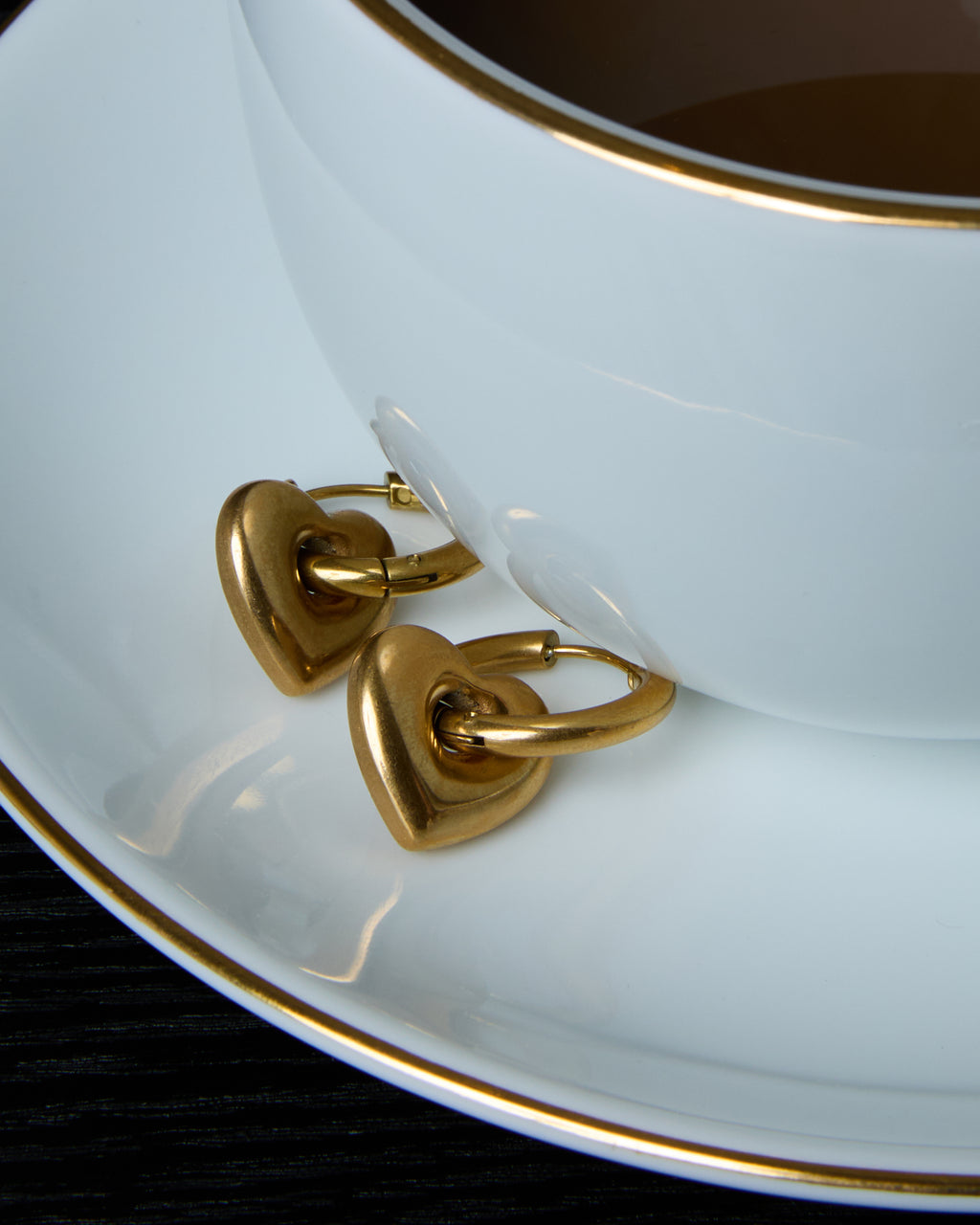 Gold Plated Heart Hoop Design Earrings