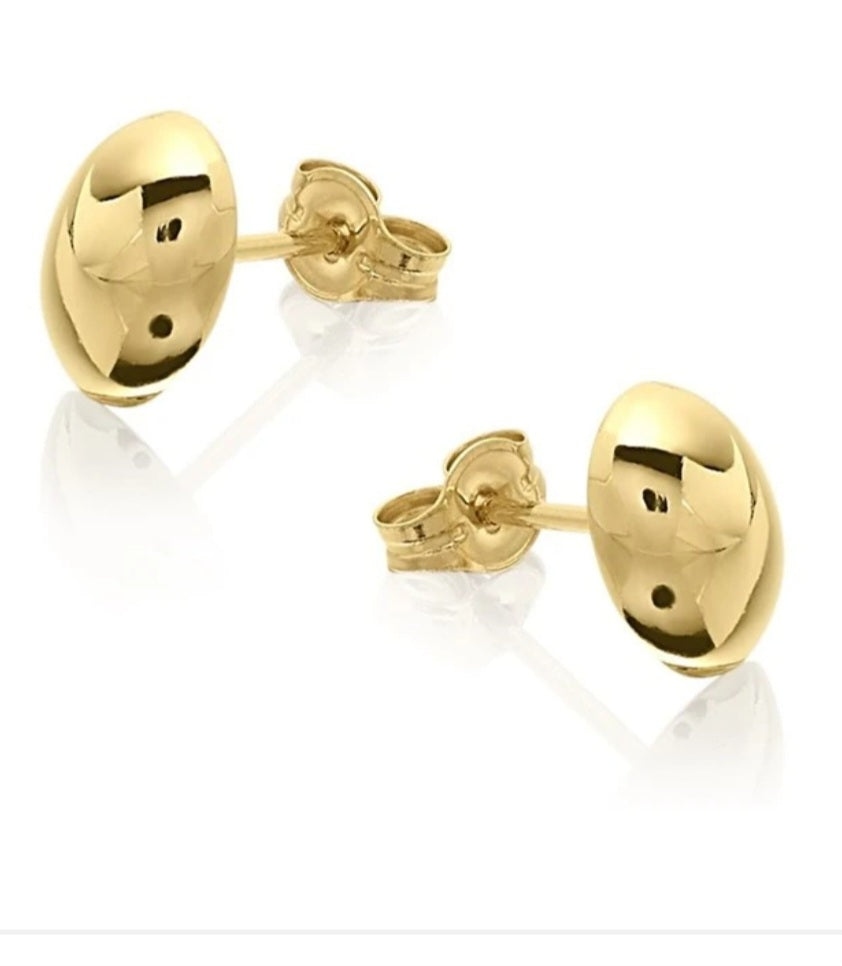 Gold Plated Oval Vintage Design Earrings