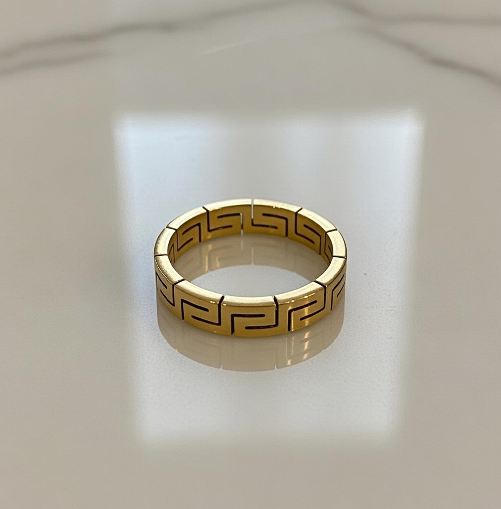 Geometric Design Gold Plated Ring