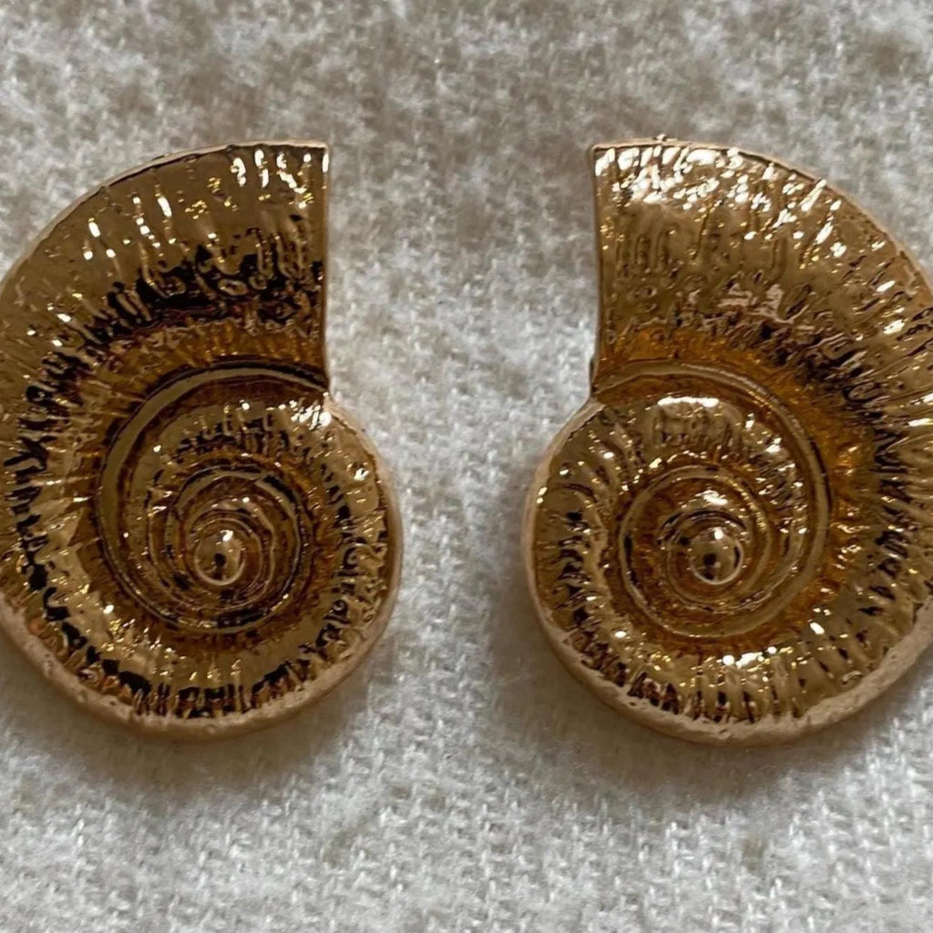 Gold shell earrings boheme londom