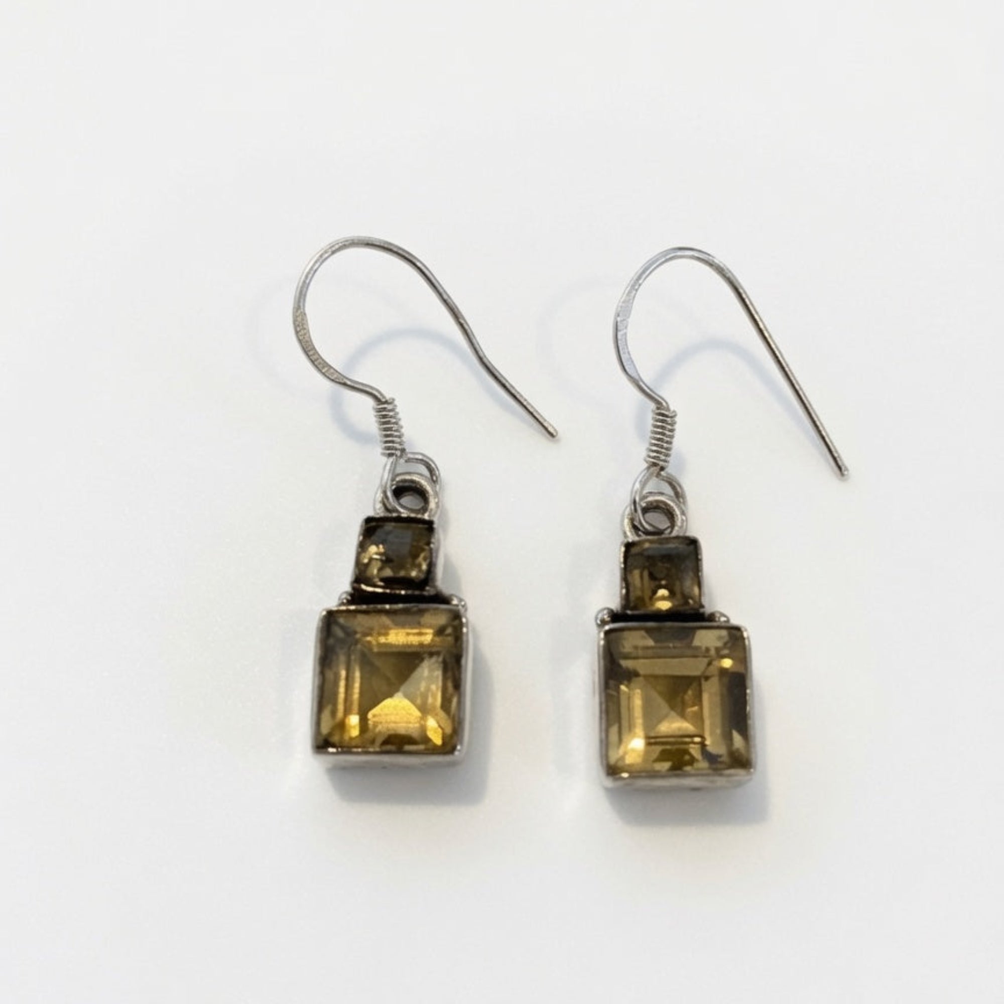 pair of citrine stone earrings drop luxury boheme 