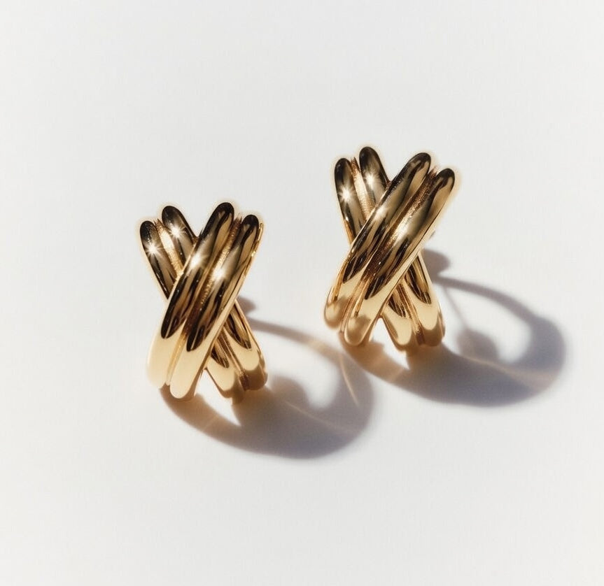 Gold Plated Cross Earrings