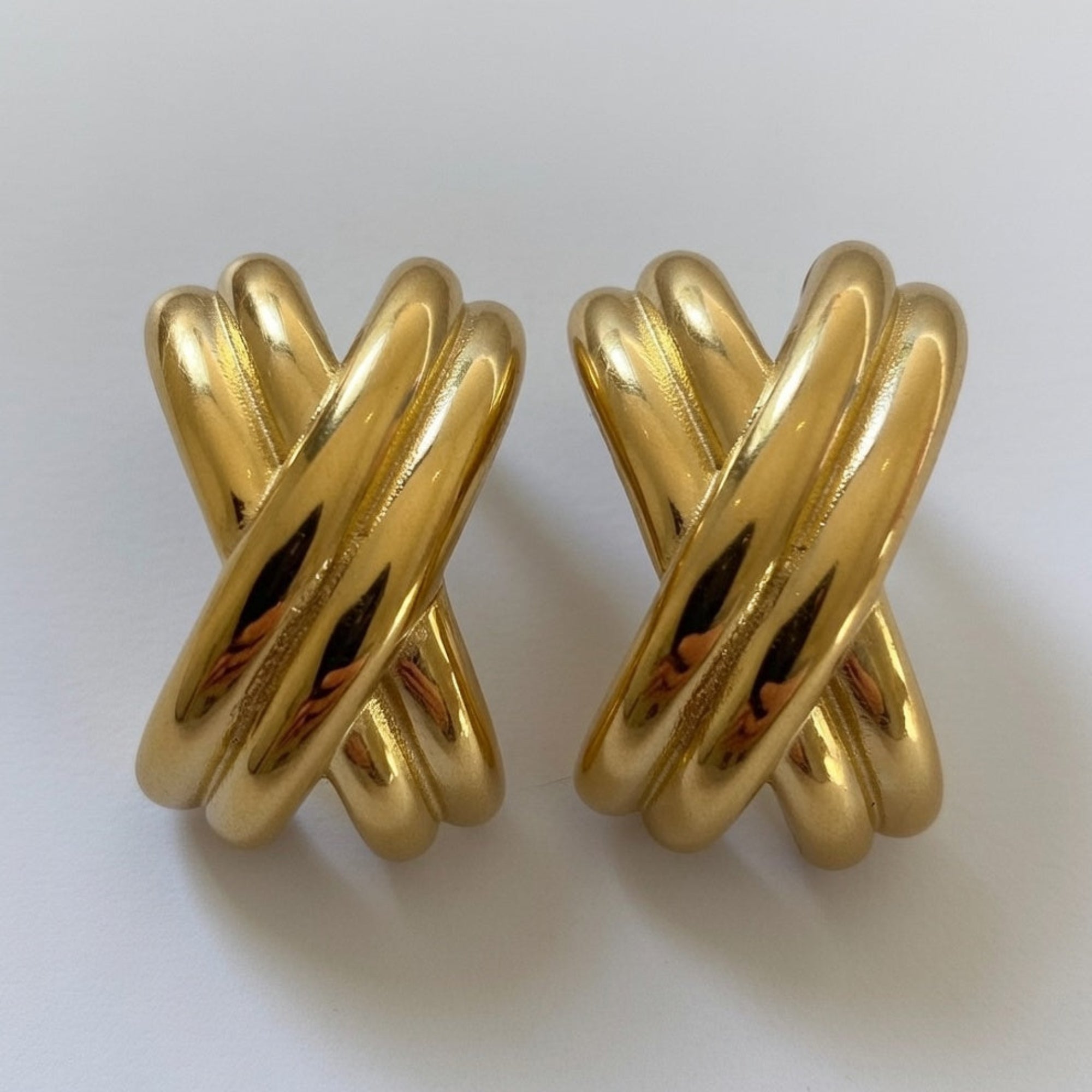 Gold Plated Cross Earrings - vintage old money style