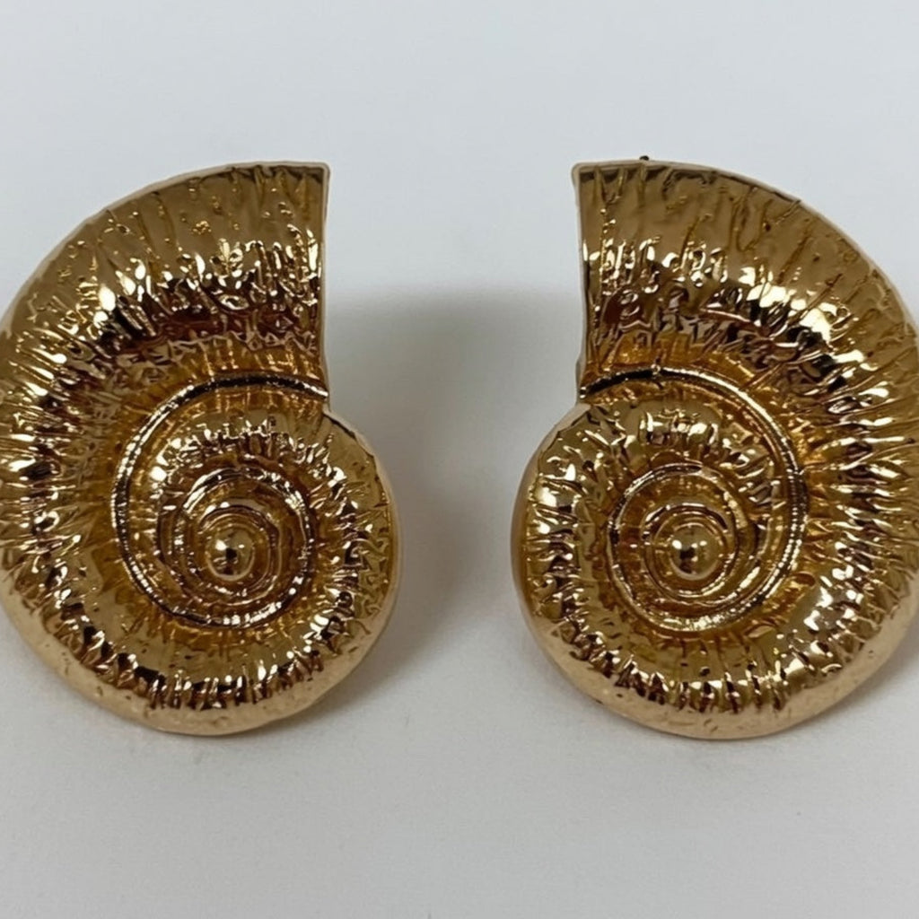 Gold Plated Shell Design Earrings perfect for summer , shell design , modern fashion style. sustainable