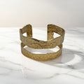 Gold Plated Statement Foil Textured Bangle, Textured gold, sustainable statement jewelry