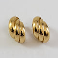 Gold Plated Triple Hoop Earrings, 18 k gold hoops to wear everyday. modern classic statement earrings