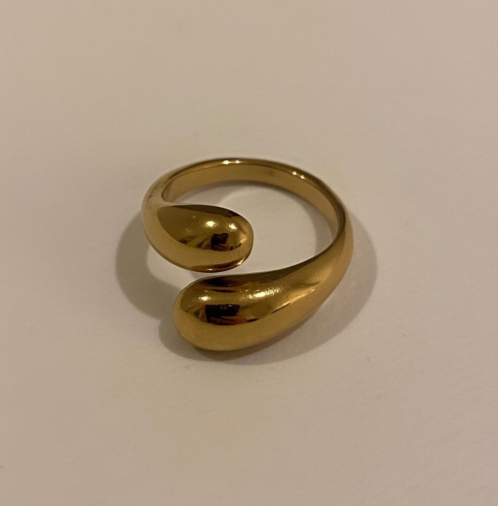 Gold Plated Twist Dome Ring sustainable gold ring luxury gift