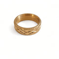 Luxury gold cross kiss bamd ring boheme london
