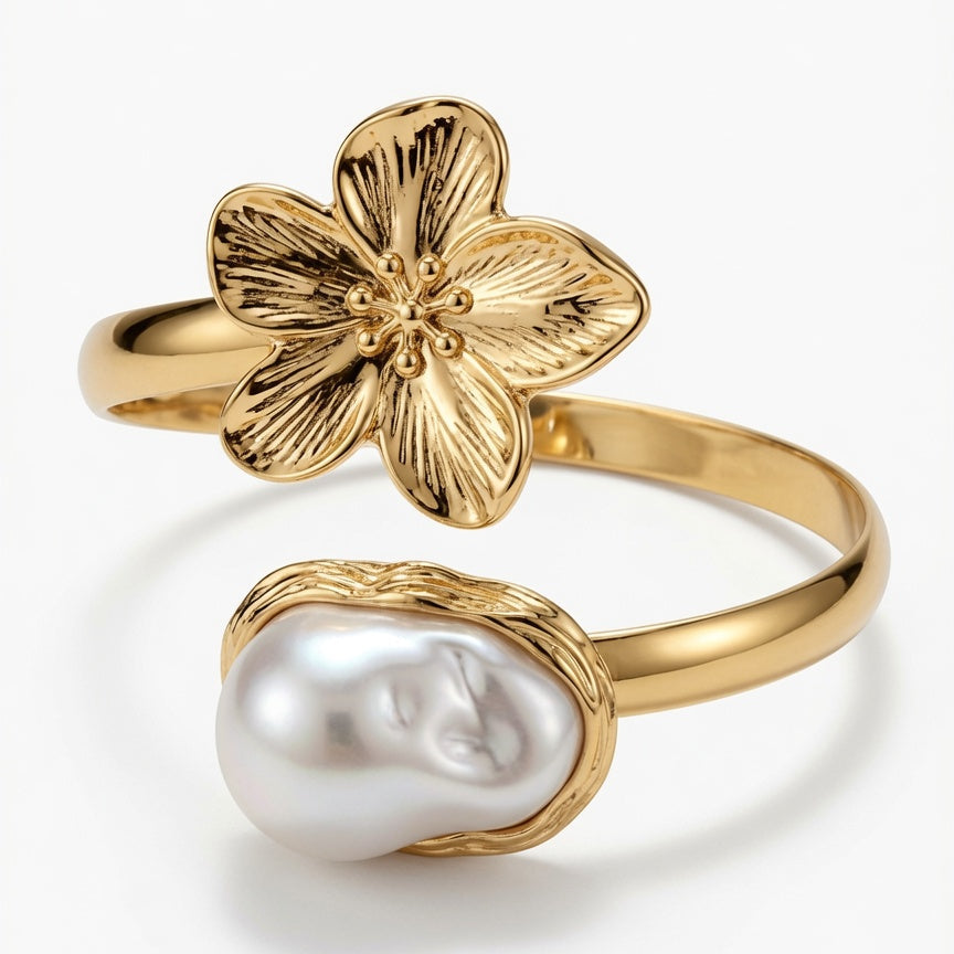 Gold flower bangle boheme london