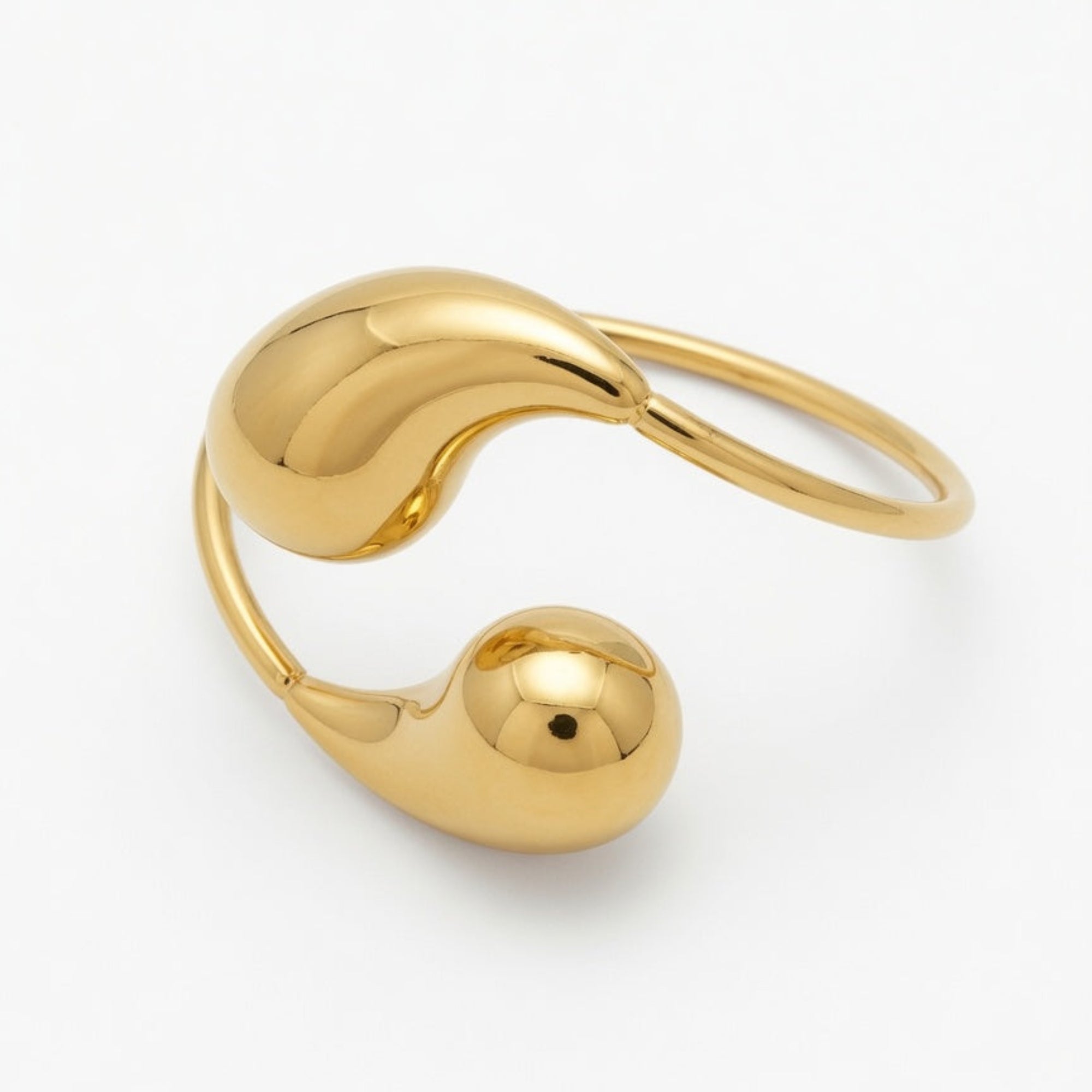 Gold plated teardrop bangle boheme london