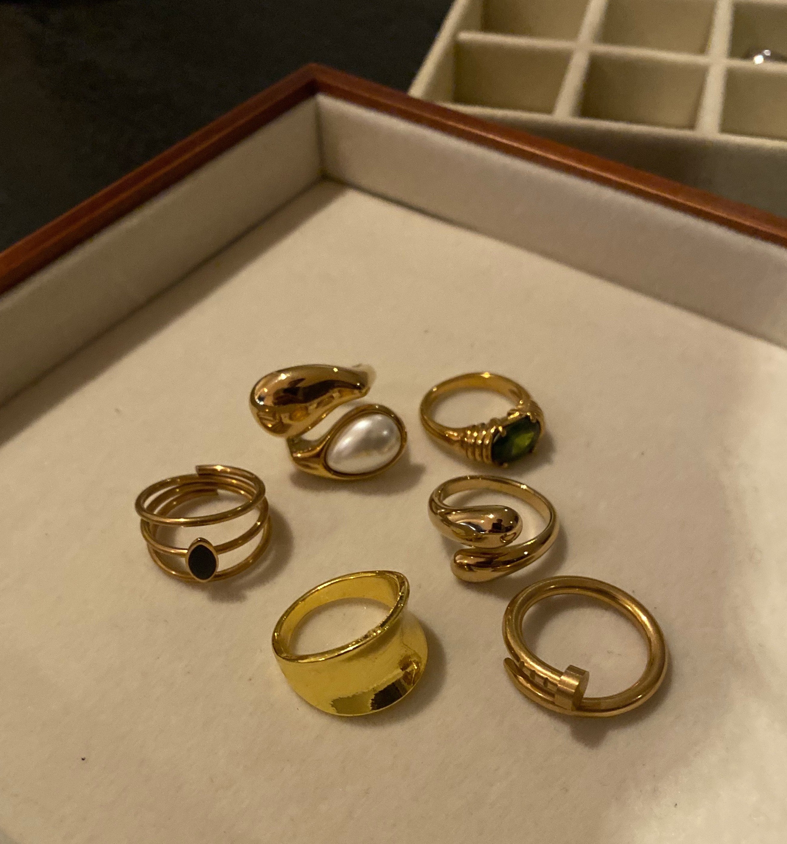 Gold Plated Natural Pearl Stone Ring