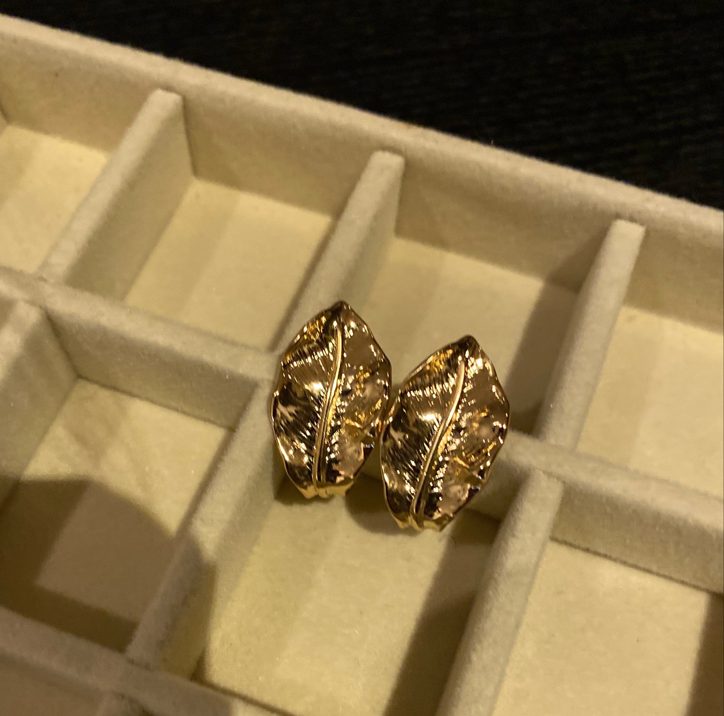 Gold Leaf Drop Earrings