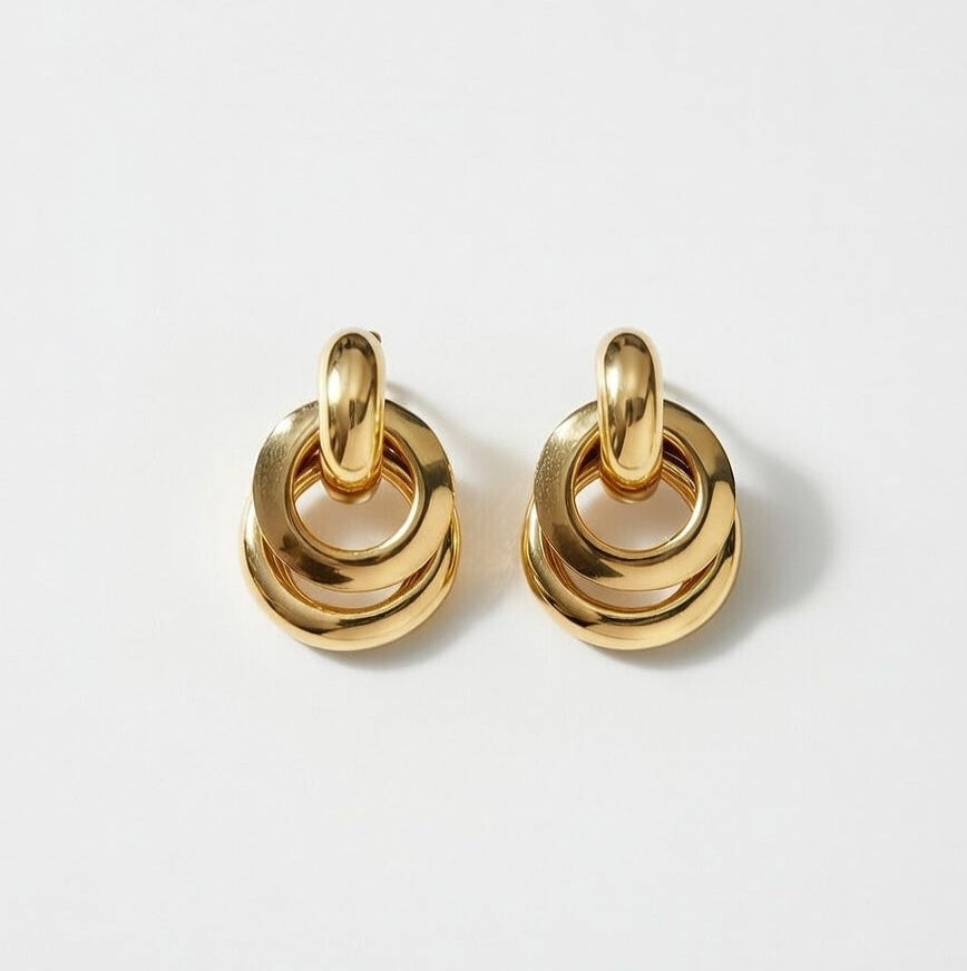Gold Knot Drop Earrings