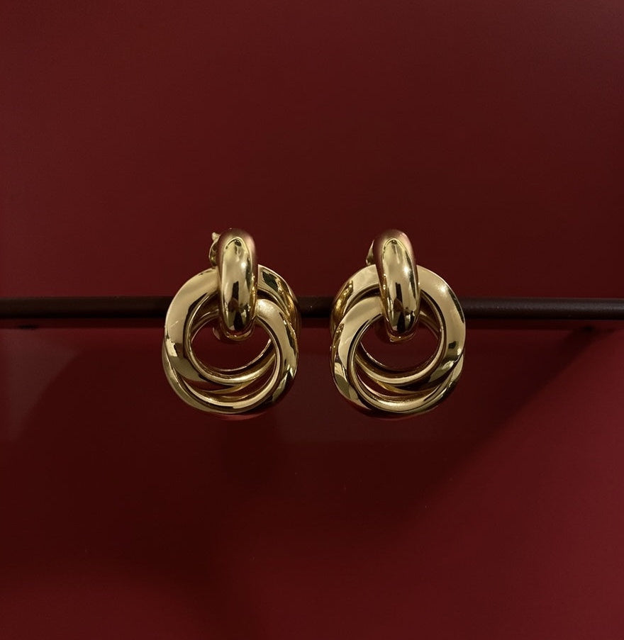 Gold Knot Drop Earrings