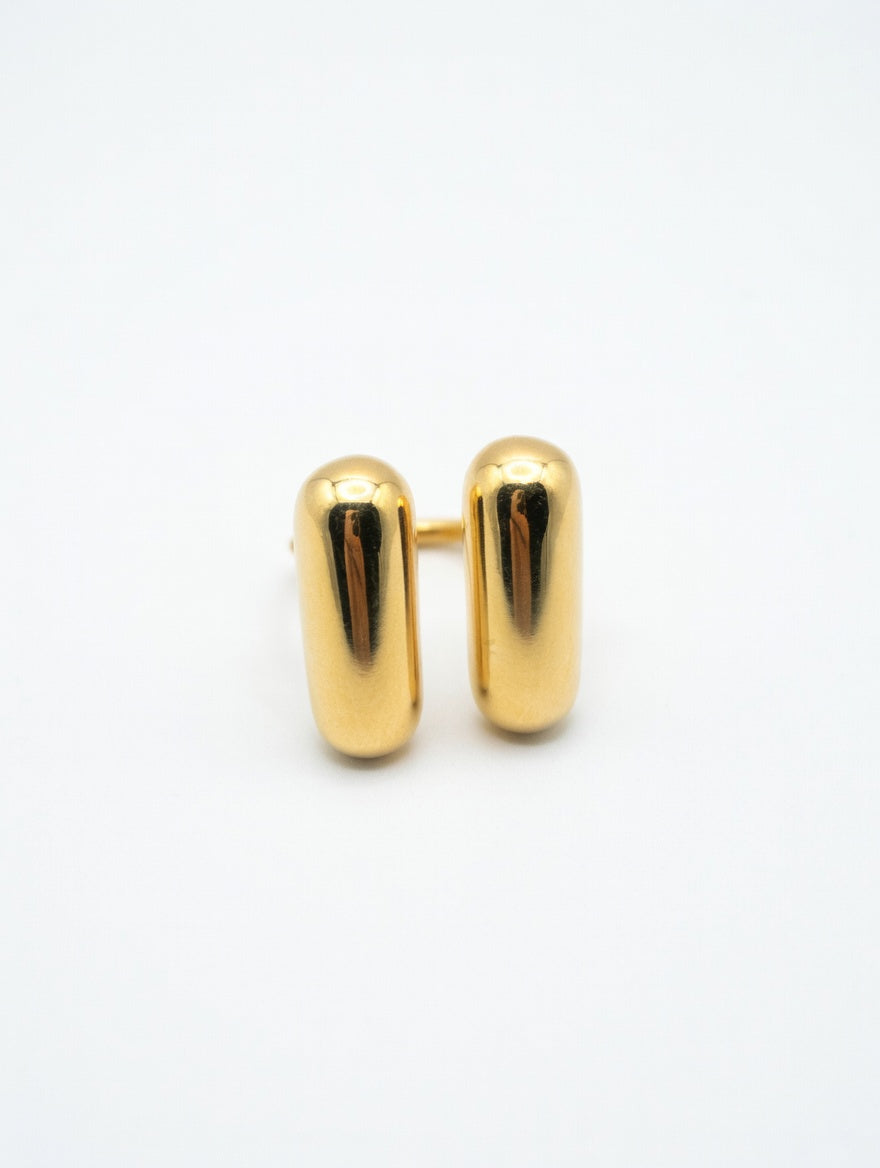 18k Gold Statement H Design Ring