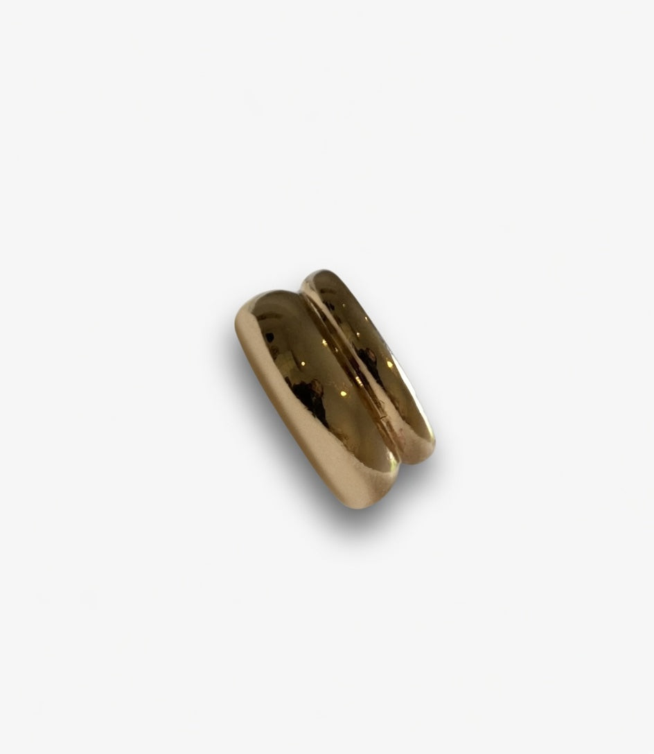 Gold Plated Double Barrel Band Ring