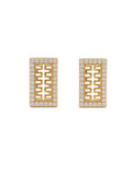 Gold Plated CZ Geometric Square Earrings