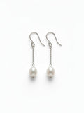 Vintage Natural Freshwater Pearl Drop Silver Earrings
