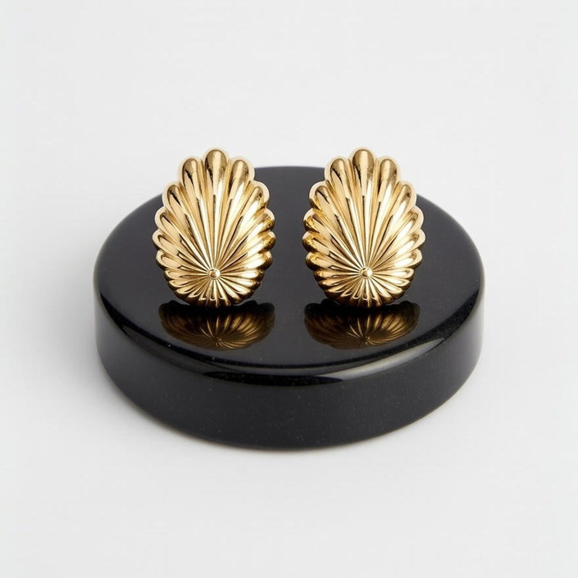 Vintage Design recycled Gold Stud Earrings. vintage timeless old money style