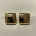 Vintage Square textured 18k Gold plated Stud Earrings - modern luxe vintage aesthetic