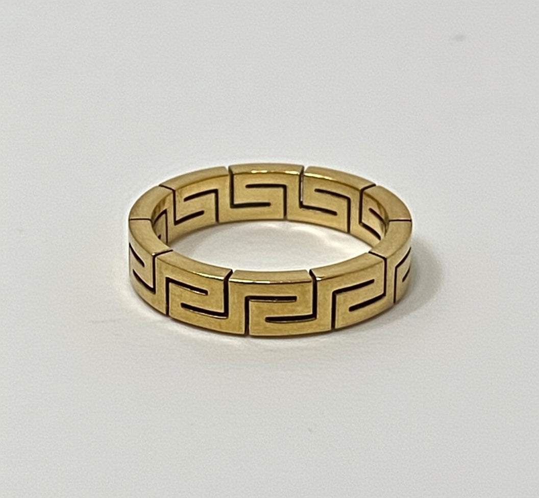 Geometric Design Gold Plated Ring