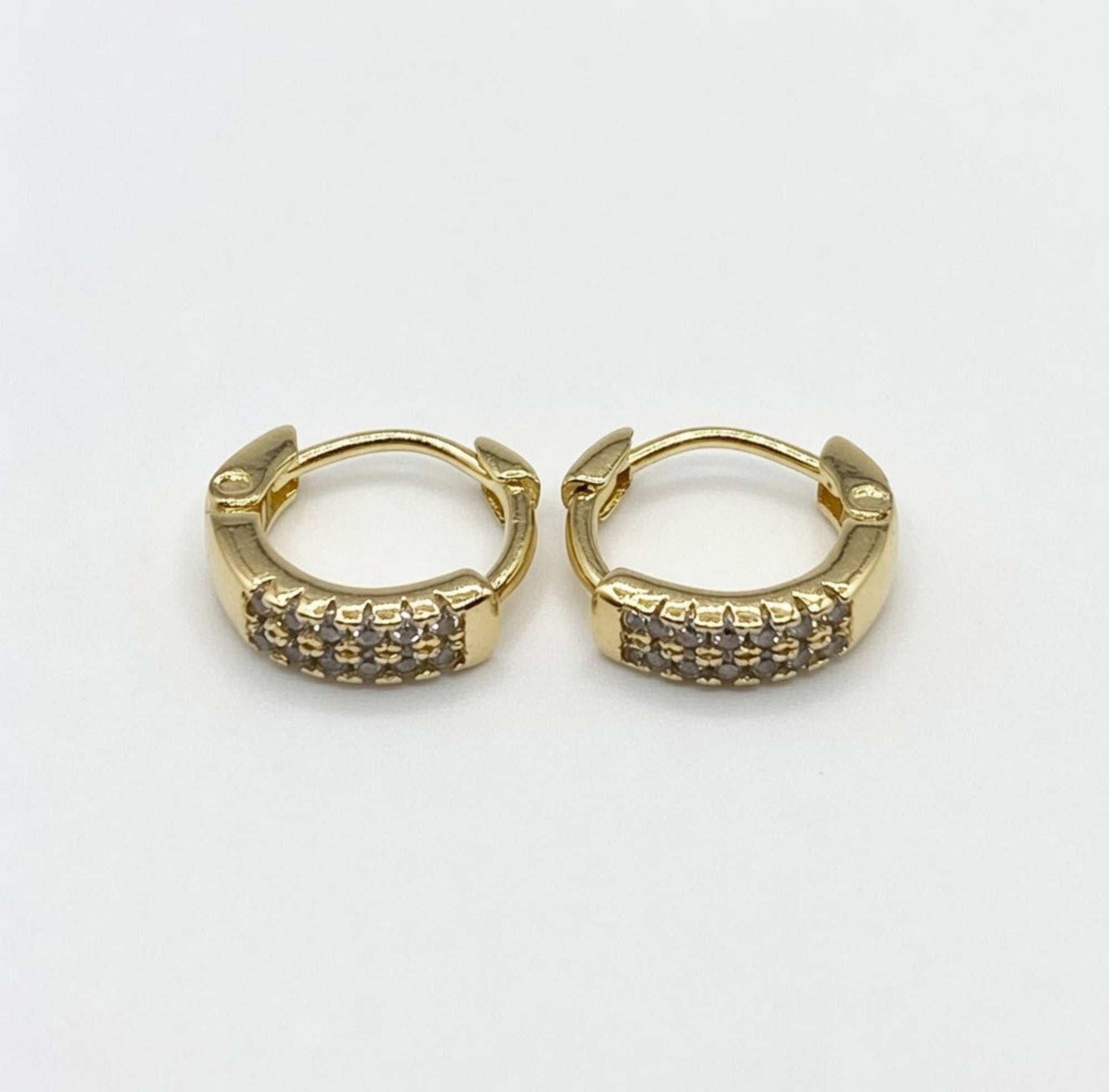 pair of small gold cz hoops boheme london