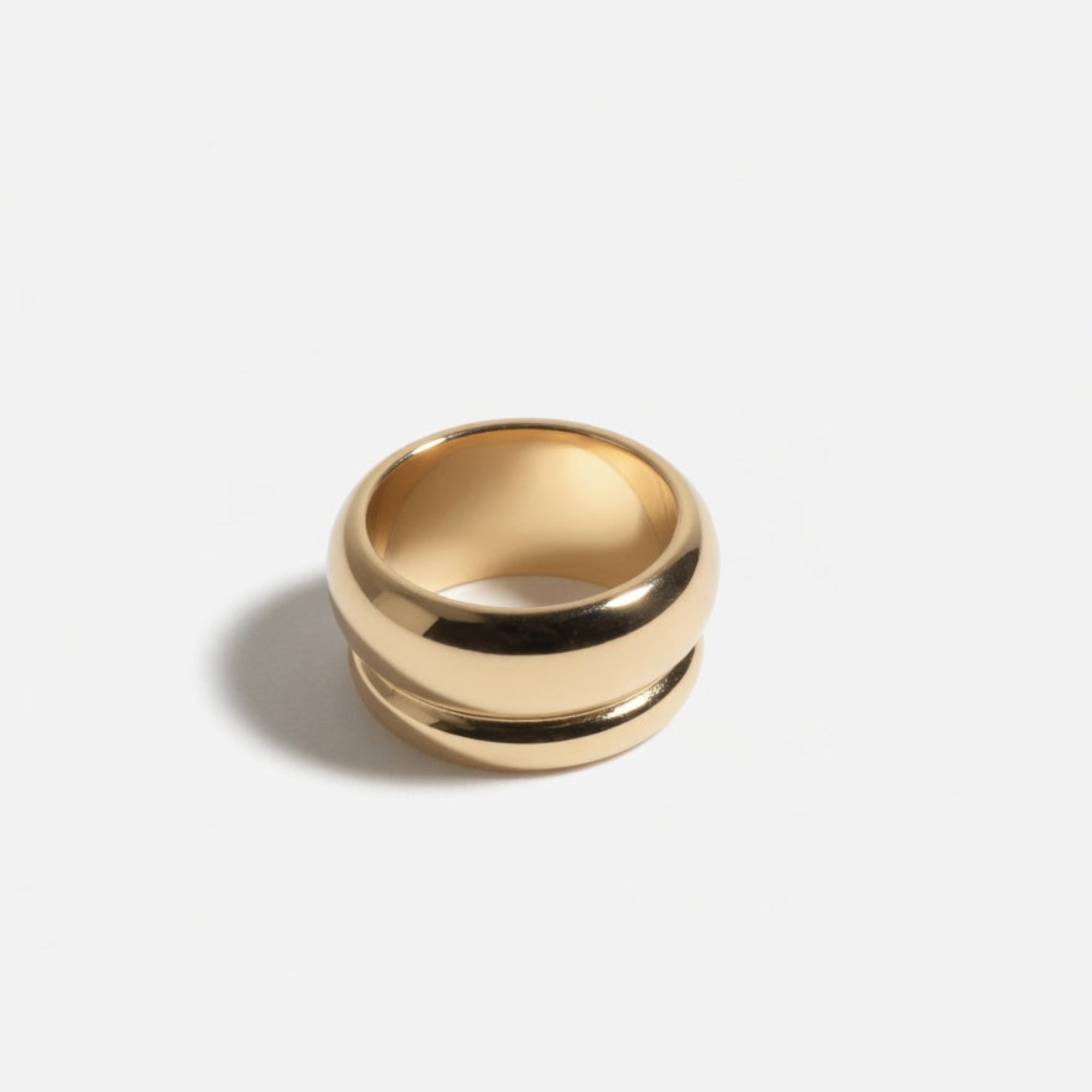 womens statement gold dome ring boheme london