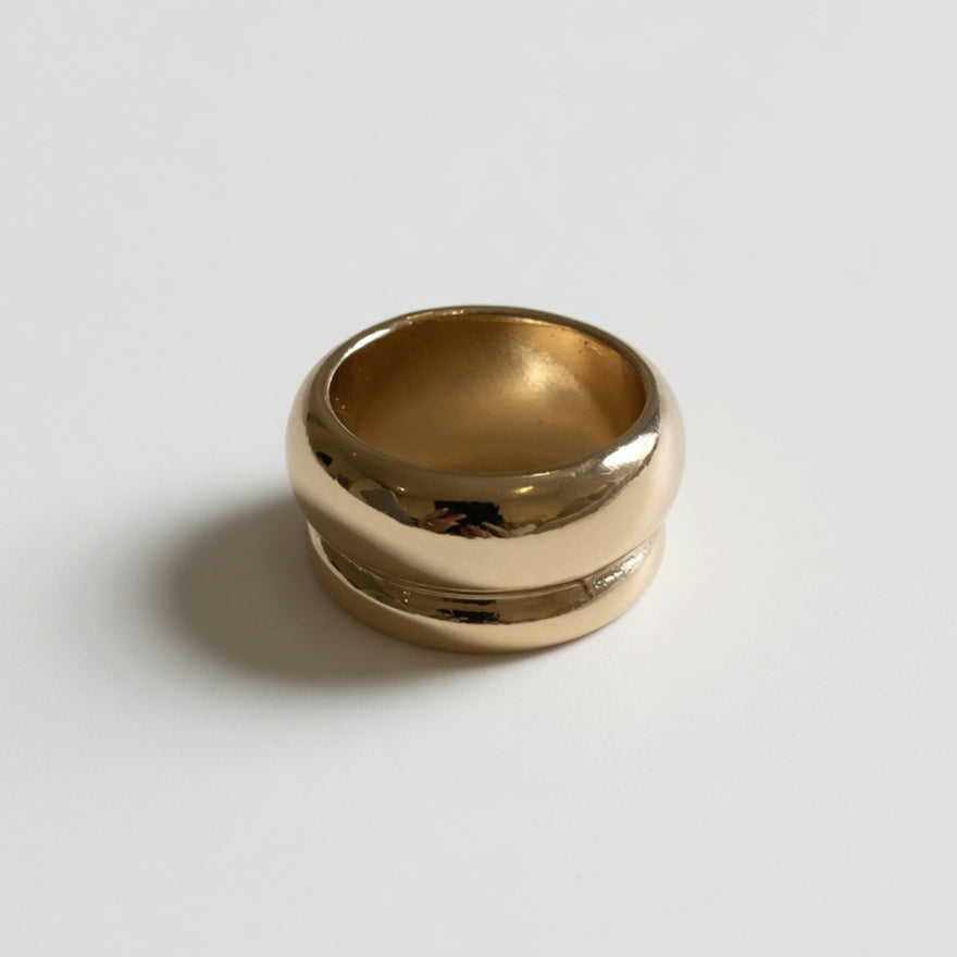 gold plated double dome ring boheme london