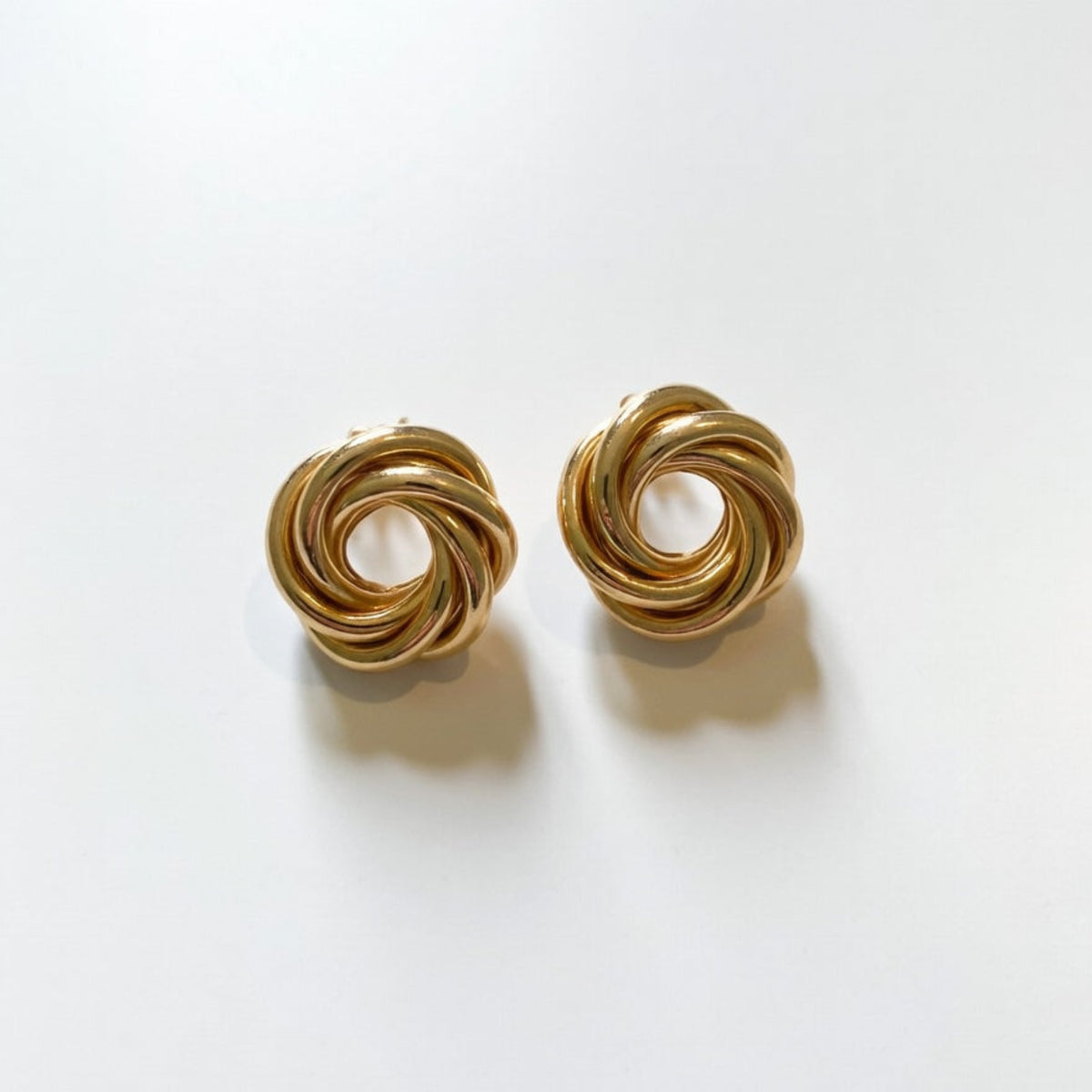 gold plated knot floral earrings boheme london