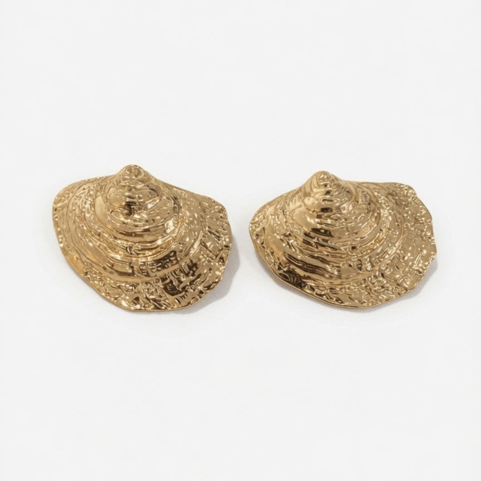 Gold Plated Large Shell Design Earrings