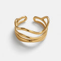 gold plated wave design ring for everyday luxury aesthetic