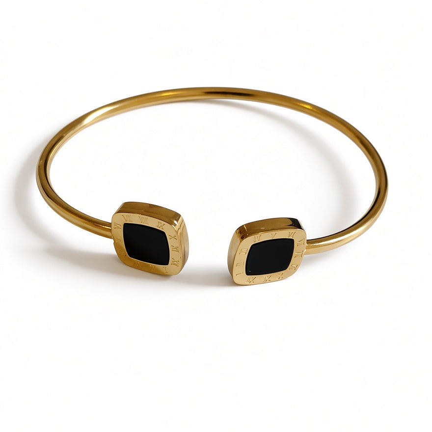gold bangle roman numerals boheme london