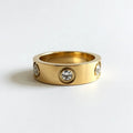 gold plated ring with cz stone boheme london