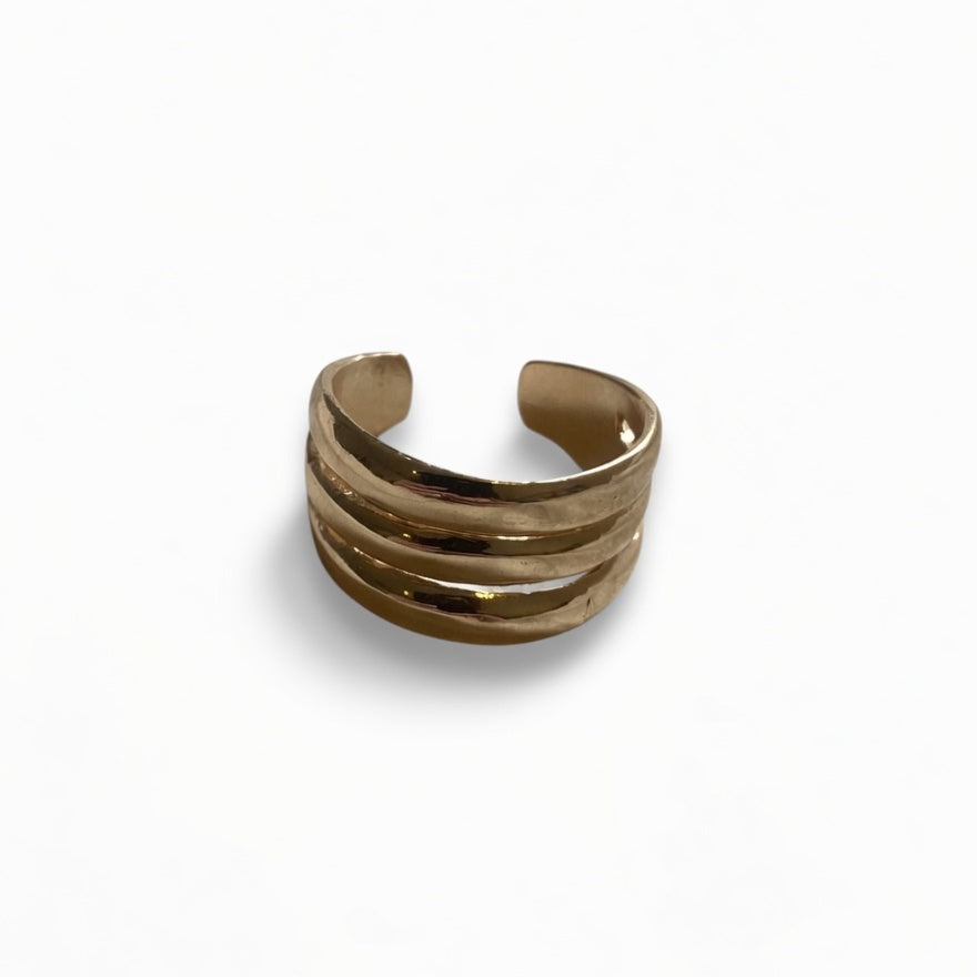 gold texture band ring boheme london