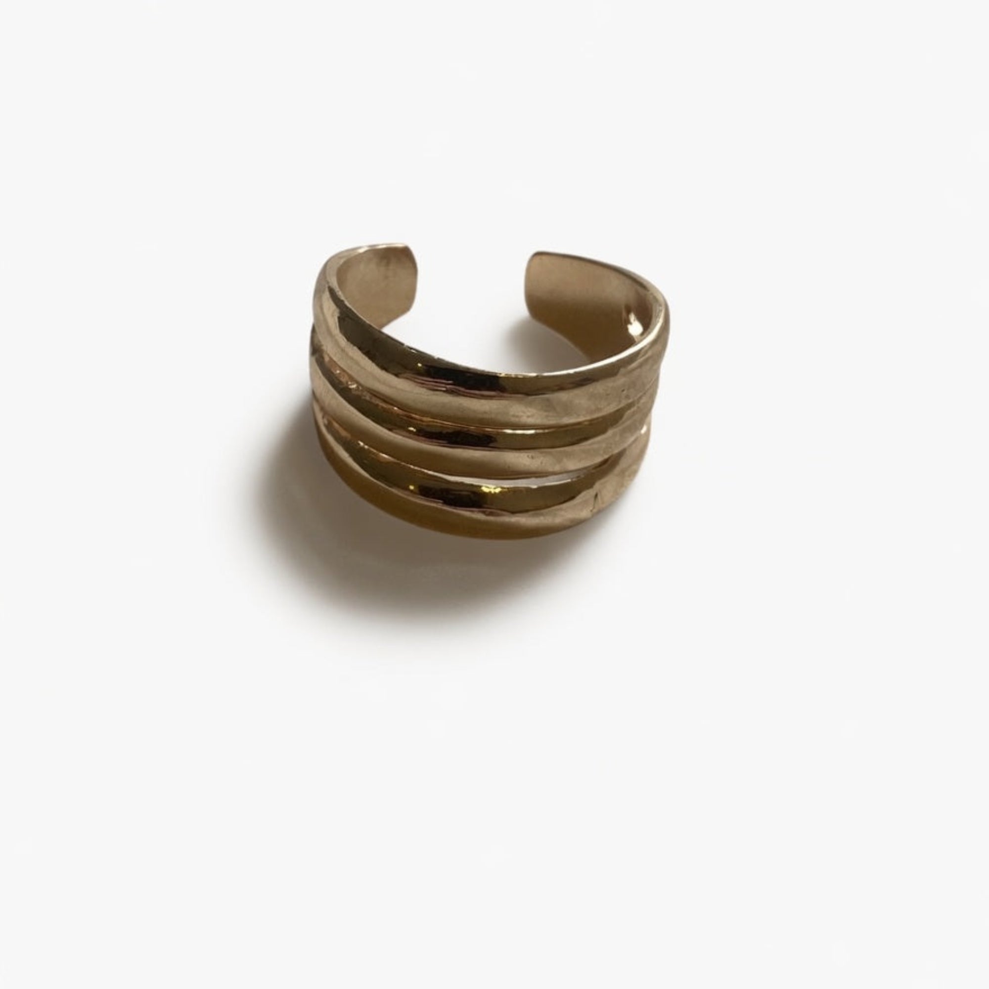 gold textured adjusatble ring boheme london