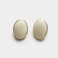 oval white vintage earrings for old money look boheme london