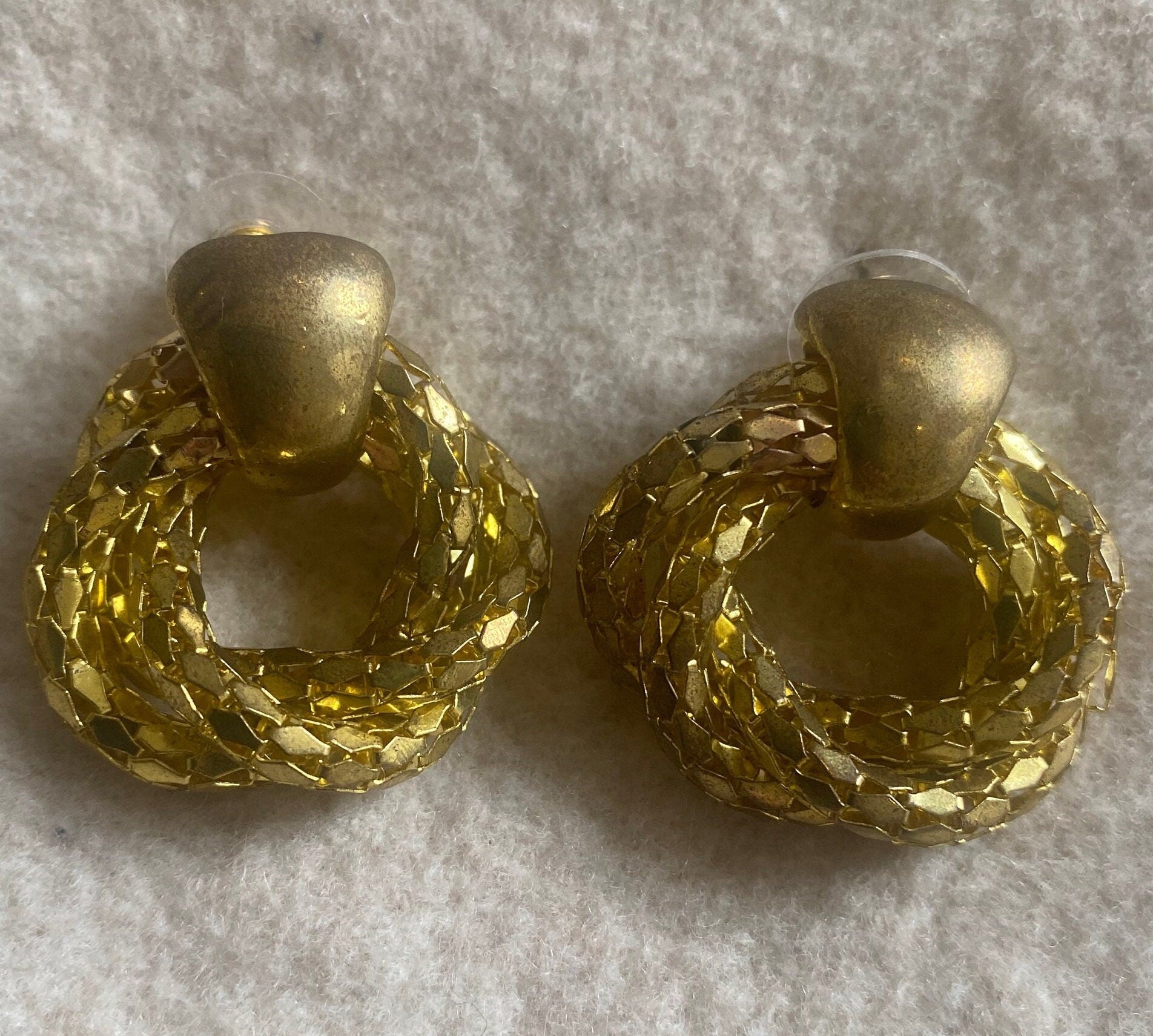 Vintage Gold Twist Drop Earrings