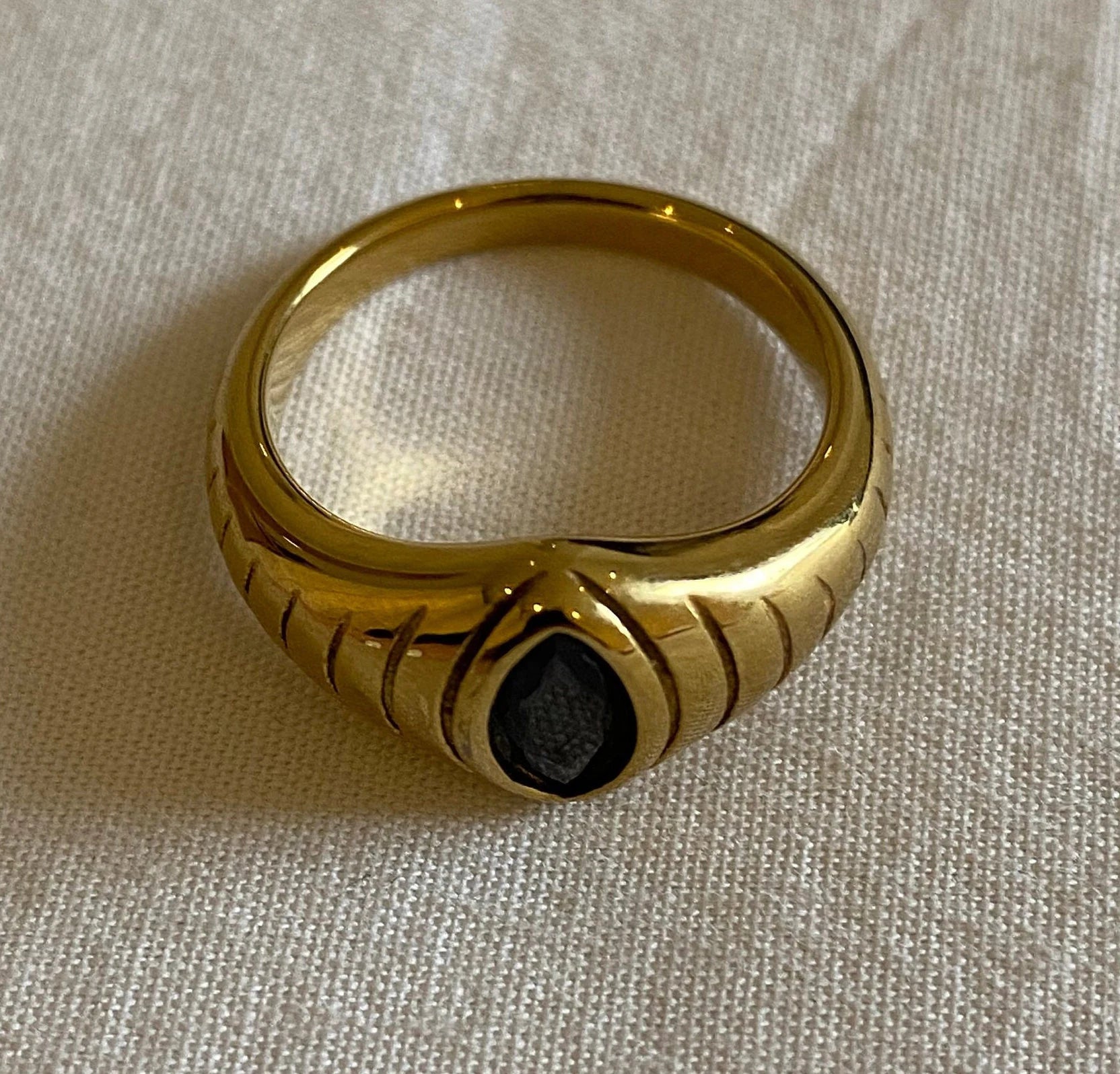 Gold Plated Sapphire Stone Ring