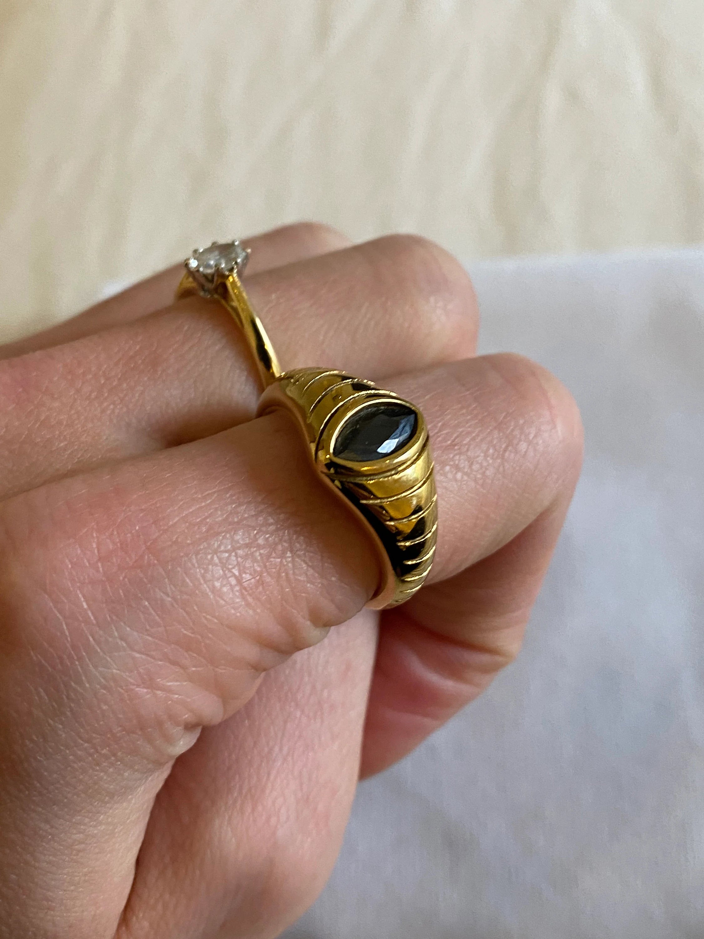 Gold Plated Sapphire Stone Ring