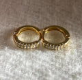 Gold Plated Design CZ Huggie Hoop Earrings