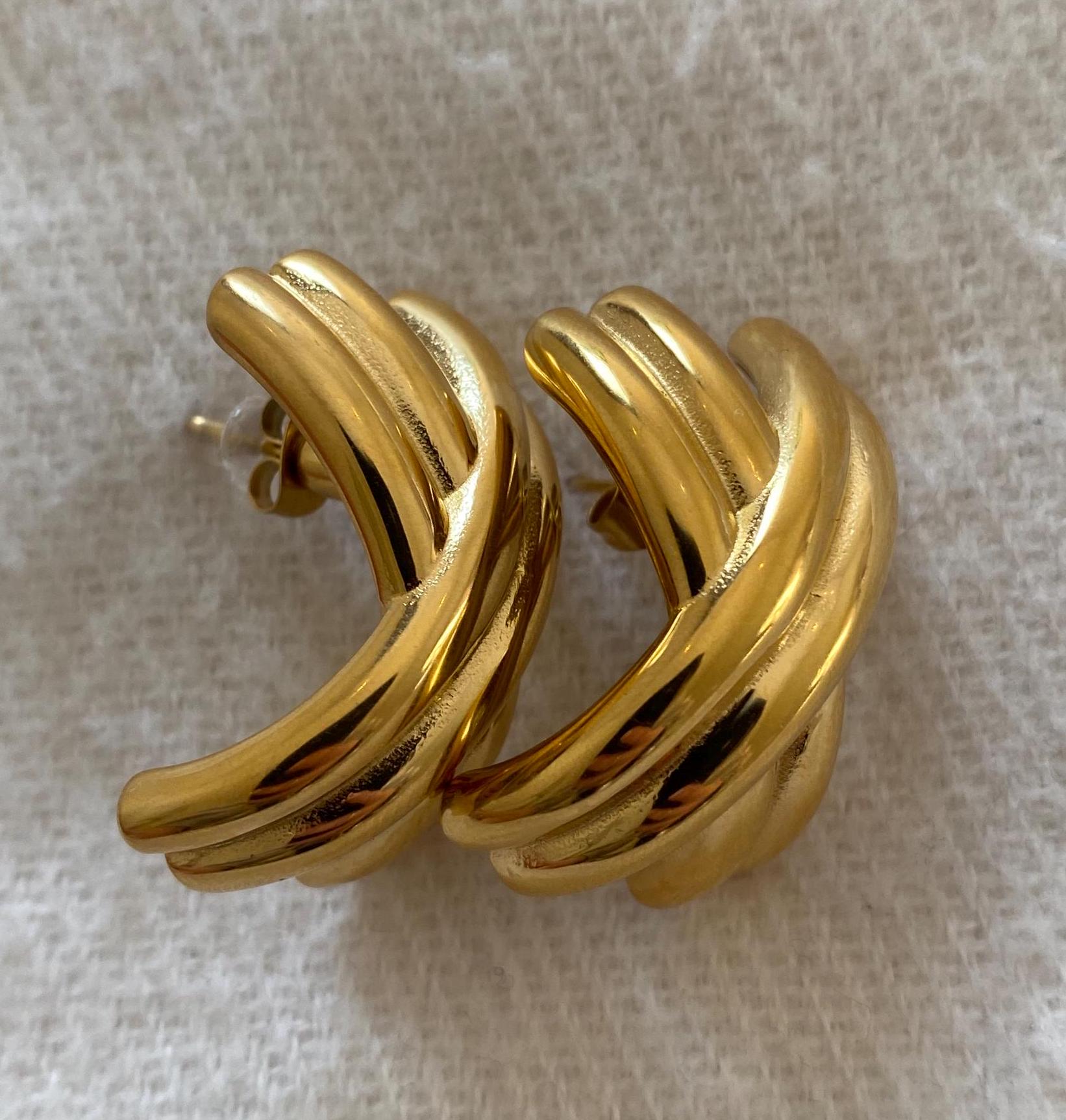 Gold Plated Cross Earrings