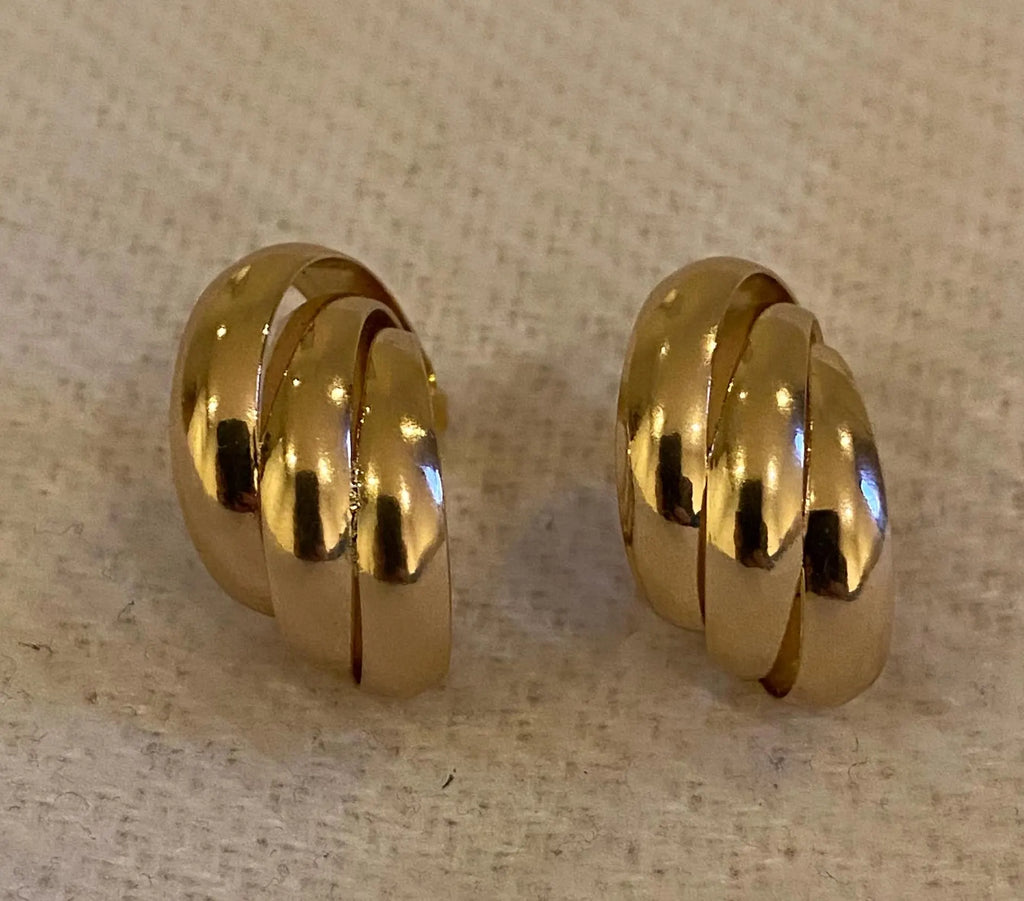 Gold Plated Triple Hoop Earrings