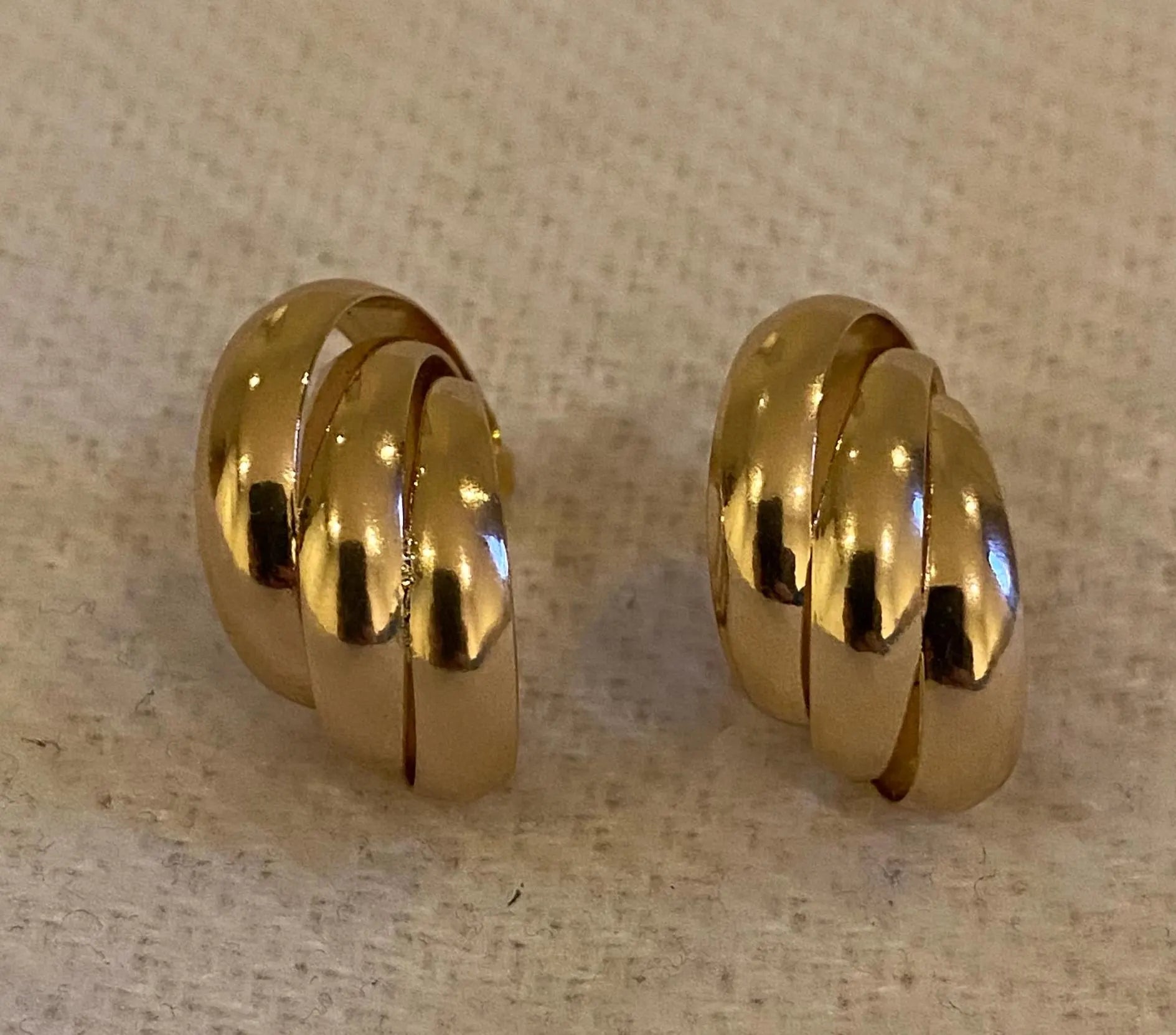 Gold Plated Triple Hoop Earrings