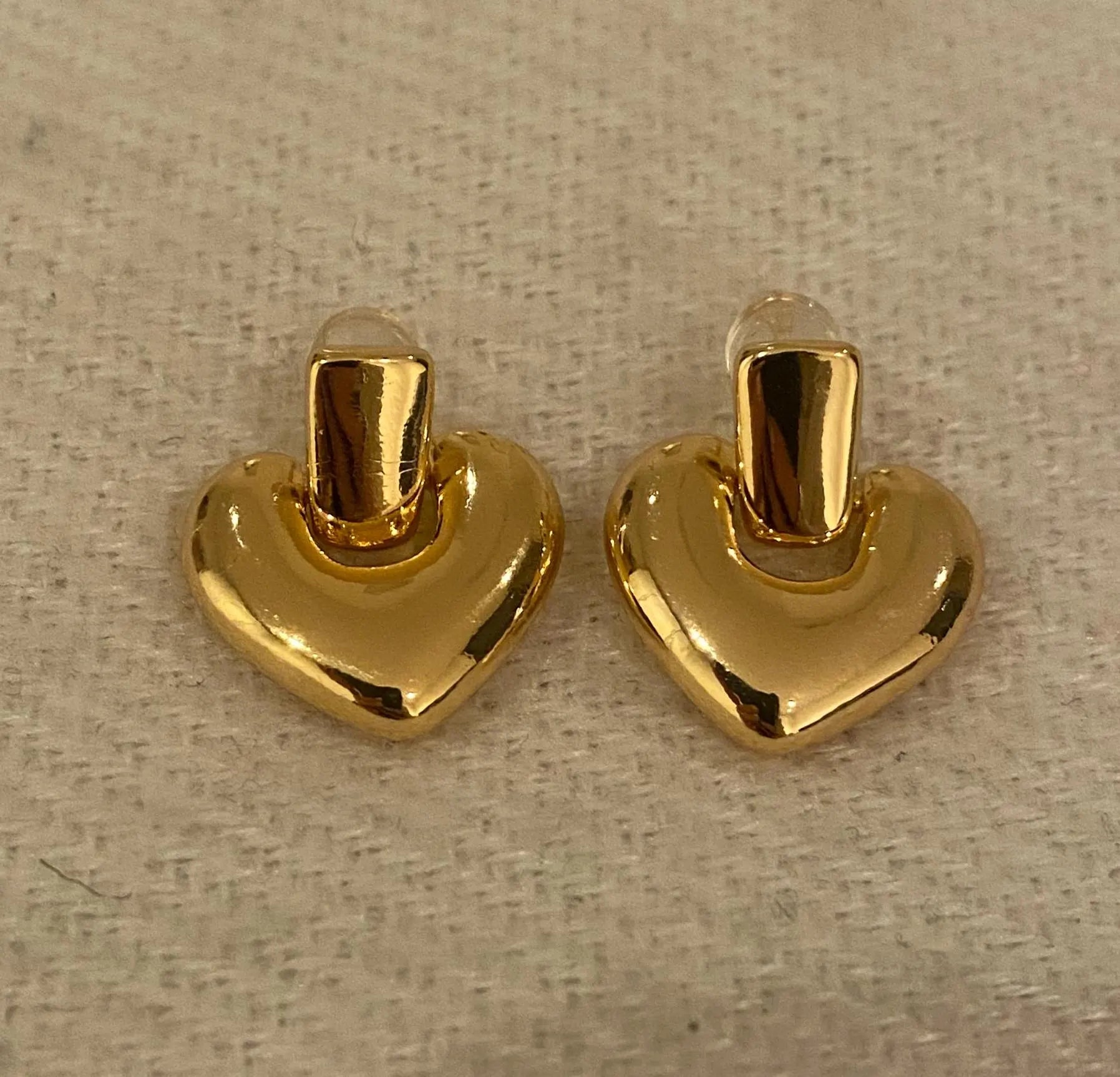 Gold Plated Heart Design Earrings