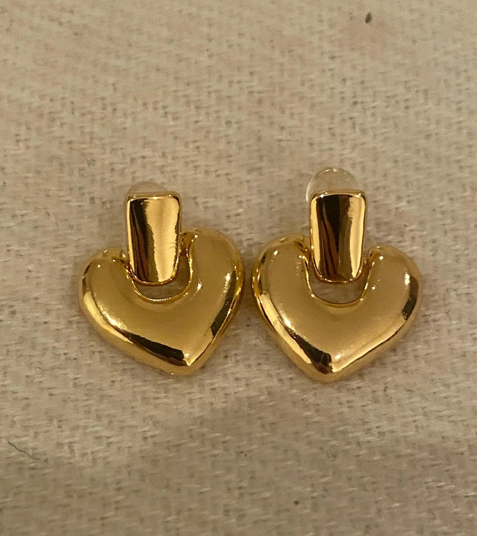 Gold Plated Heart Design Earrings